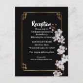 white Cherry Blossom &golden Lijst Aankondigingskaart (Voorkant)