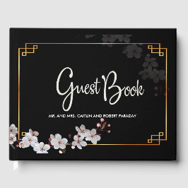 white Cherry Blossom &golden Lijst Gastenboek