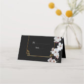 white Cherry Blossom &golden Lijst Plaatskaartje (Voorkant)
