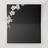 white Cherry Blossom &golden Lijst Plaatskaartje (Binnenkant ongevouwen)