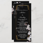 white Cherry Blossom &golden Lijst Programmakaart (Voorkant / Achterkant)