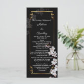 white Cherry Blossom &golden Lijst Programmakaart (Staand voorkant)