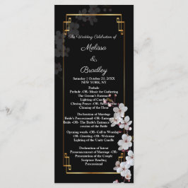 white Cherry Blossom &golden Lijst Programmakaart