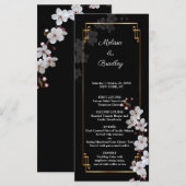 white Cherry Blossom &golden Lijst Programmakaart (Voorkant / Achterkant)