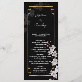 white Cherry Blossom &golden Lijst Programmakaart