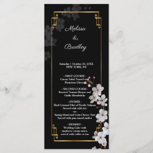 white Cherry Blossom &golden Lijst Programmakaart