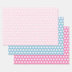 White Cherry Blossom Inpakpapier Vel