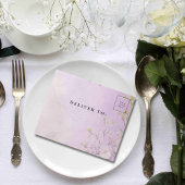 White Cherry Blossom Mauve Foto QR Code Website All In One Uitnodiging