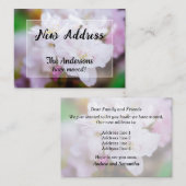 White Cherry Blossom Nieuwe Adresaankondiging Notitiekaartje (Voorkant / Achterkant)