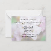 White Cherry Blossom Nieuwe Adresaankondiging Notitiekaartje (Achterkant)