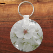 White Cherry Blossom Photo Sleutelhanger (Voorkant)
