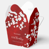White Cherry Blossom Red Bedankt voor de verjaarda Bedankdoosjes (Geopend)