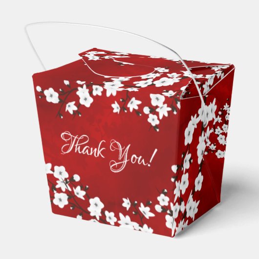 White Cherry Blossom Red Bedankt voor de verjaarda Bedankdoosjes (Achterkant)