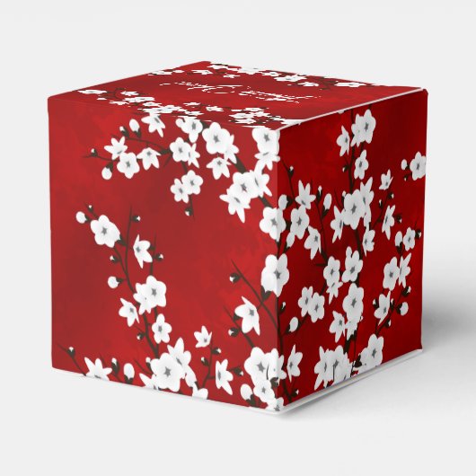 White Cherry Blossom Red Bedankt voor de verjaarda Bedankdoosjes (Achterkant)