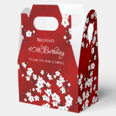 White Cherry Blossom Red Birthday Bedankt Bedankdoosjes (Geopend)