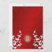 White Cherry Blossom | Rode Chinese bruiloft Kaart (Achterkant)