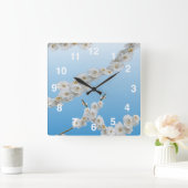 White Cherry Blossom Ronde Klok (Huis)