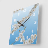 White Cherry Blossom Ronde Klok (Hoek)