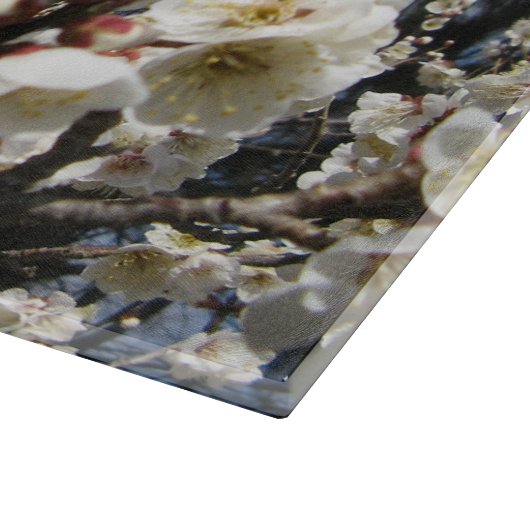 White Cherry Blossom / Sakura / サ ク ラ(桜) Snijplank (Hoek)
