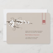 White Cherry Blossom Sakura zwemt Asian Wedding Kaart (Achterkant)