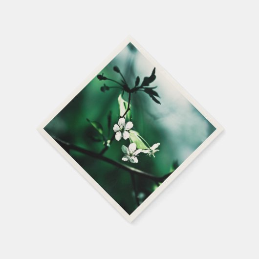 White Cherry Blossom Servet (Hoek)