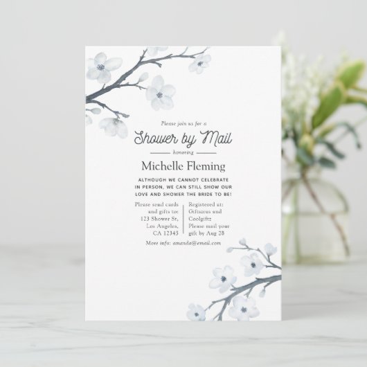 White Cherry Blossom Vrijgezellenfeest by Mail Kaart (Staand voorkant)