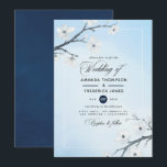 White Cherry Blossom Wedding Invitation Kaart<br><div class="desc">White cherry blossom floral waterverf bruiloft uitnodigingen ontworpen om snel en eenvoudig aan uw specificaties voor evenementen te worden aangepast.</div>
