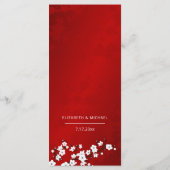 White Cherry Blossom Wedding Menu Card (Achterkant)