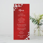 White Cherry Blossom Wedding Menu Card (Staand voorkant)
