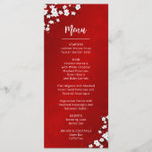 White Cherry Blossom Wedding Menu Card (Voorkant)