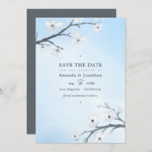 White Cherry Blossom Wedding Photo