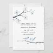 White Cherry Blossom Wedding Photo Save The Date (Voorkant)