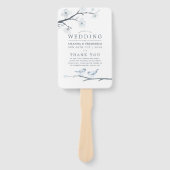White Cherry Blossom Wedding Programme Handwaaier (Voorkant)