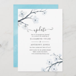 White Cherry Blossom Wedding Update Kaart