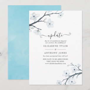 White Cherry Blossom Wedding Update Kaart