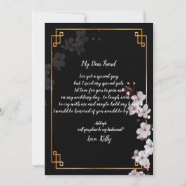 White Cherry Blossoms & gold wordt mijn bruidsmeis Kaart