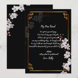 White Cherry Blossoms & gold wordt mijn bruidsmeis Kaart
