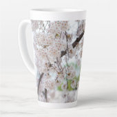 White Cherry Blossoms Latte Mok (Linkerhoek)