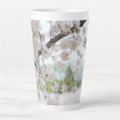 White Cherry Blossoms Latte Mok (Voorkant)