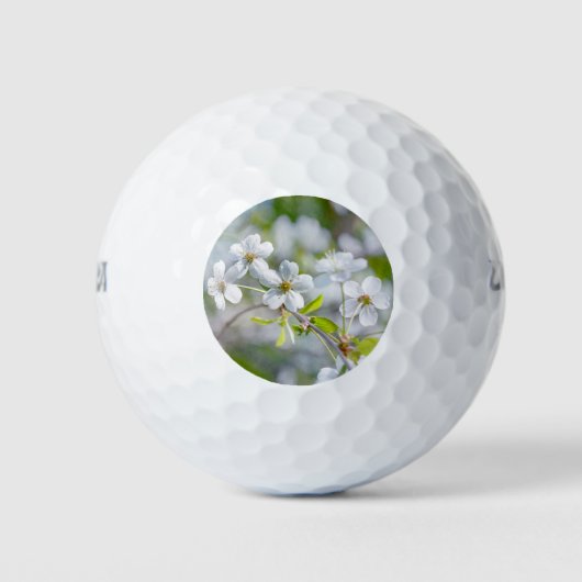White Cherry Flower Golfballen (Voorkant)
