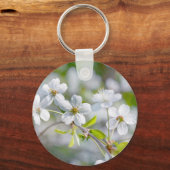White Cherry Flower Sleutelhanger (Voorkant)