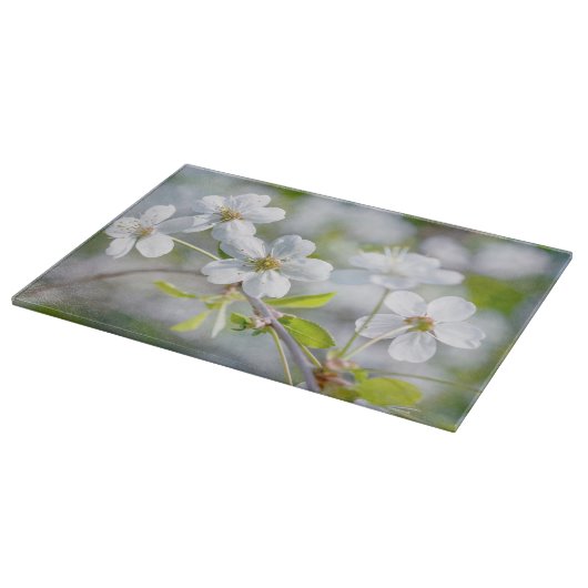 White Cherry Flower Snijplank (Hoek)