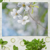 White Cherry Flower Theedoek (Gevouwen)