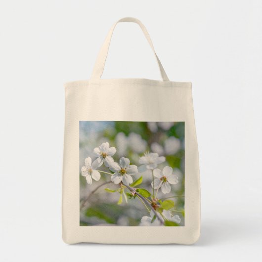 White Cherry Flower Tote Bag (Voorkant)