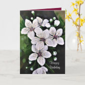 White Cherry Flowers Art in acryl Kaart (Gele Bloem)