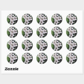 White Cherry Flowers Art in acryl Ronde Sticker (Vel)