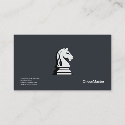 White Chess Knight Visitekaartje (Voorkant)