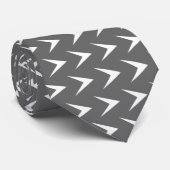 White Chevron Arrow - Md Gray Stropdas (Opgerold)