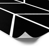 White Chevron Black Background Modern Chic Poster (Hoek)