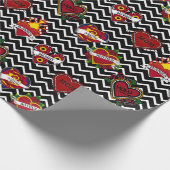 White Chevron Mom Tattoo Cadeaupapier (Hoek)